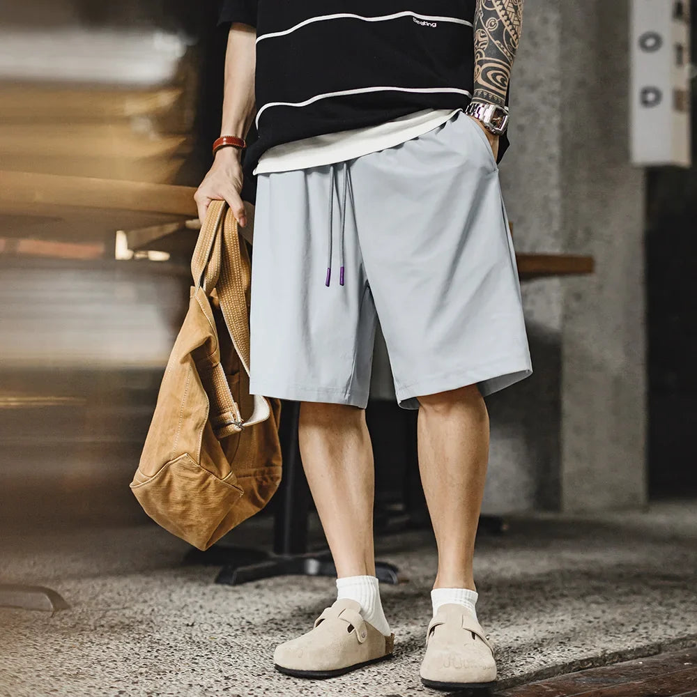 UPF 50+ Cool-Touch Shorts Men's Summer Knit Basketball Shorts with Elastic Waist Lightweight Quick-Dry Bottom for Running