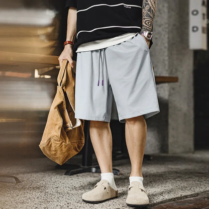 UPF 50+ Cool-Touch Shorts Men's Summer Knit Basketball Shorts with Elastic Waist Lightweight Quick-Dry Bottom for Running