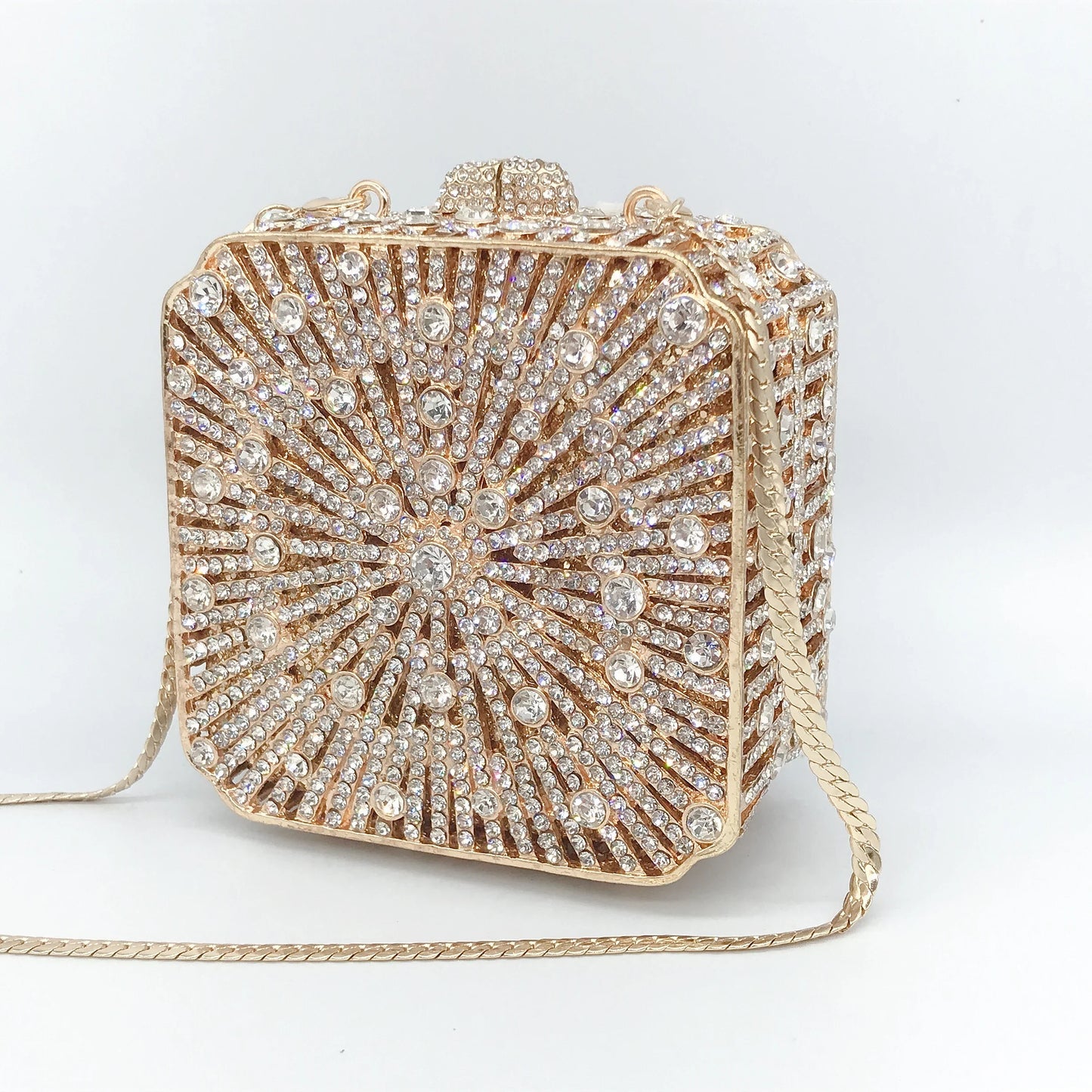 New Rhinestone Clutch Purse Women Elegant Wedding Party Bride Bag Prom Evening Handbag Sparkly Crystal Diamond Birthday Gift