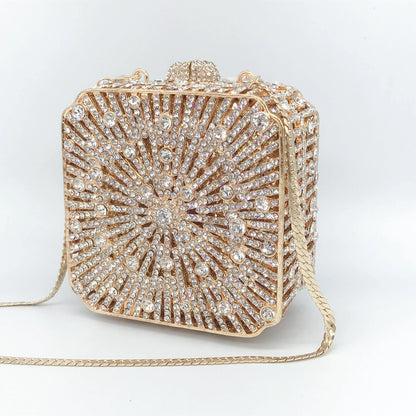 New Rhinestone Clutch Purse Women Elegant Wedding Party Bride Bag Prom Evening Handbag Sparkly Crystal Diamond Birthday Gift