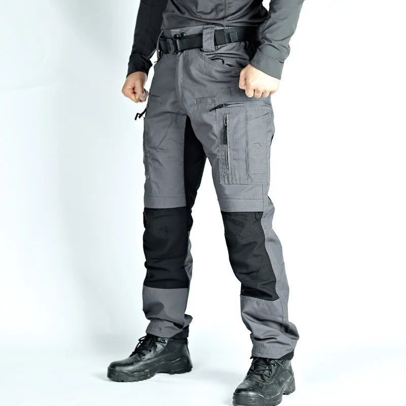 Men Tactical Casual Pants Multi-pocket Waterproof Tactical Cargo Trousers Wear-resistant Outdoor Hiking Workwear Trouser Male