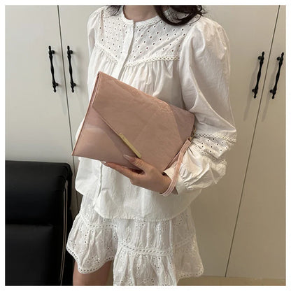 Fashion Women Clutch Soft PU Leather Solid Color Evelope Bag Wristlet Bags Female Small Handbags Day Clutches Evening Party Bags
