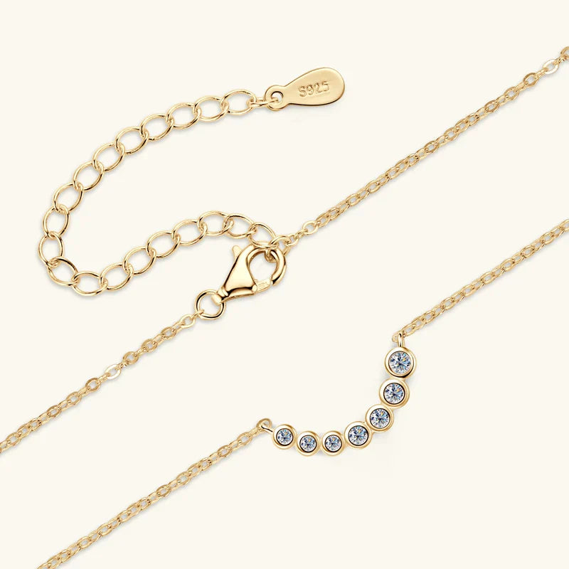 Collares Mujer 925 Sterling Silver Clavicle Necklace For Women Exquisited 7 Stones Moissanite Pendant Necklaces Jewellry