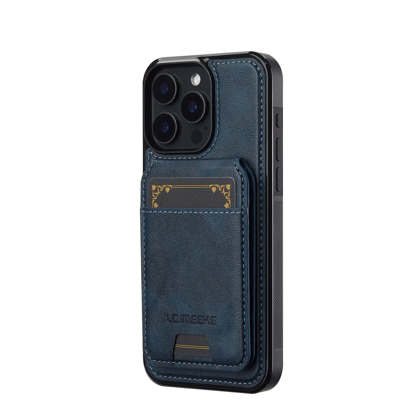 جراب مغناطيسي قابل للفصل 2 في 1 من الجلد لهاتف iPhone 16E 17 1615 14 13 12 11 Pro XS Max Air XR 8 7 Plus SE بغطاء هاتف وجيب للبطاقات