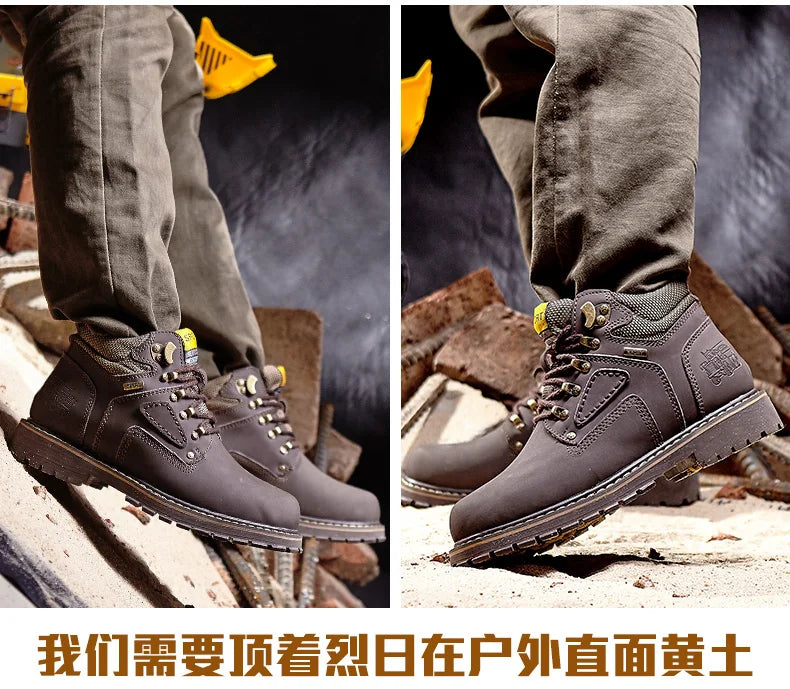 Natural Cow Leather Men’s Women Boots Handmade Retro Winter Autumn Shoes Ankle Snow Boots for Men Top Quality Shoes Dropshipping