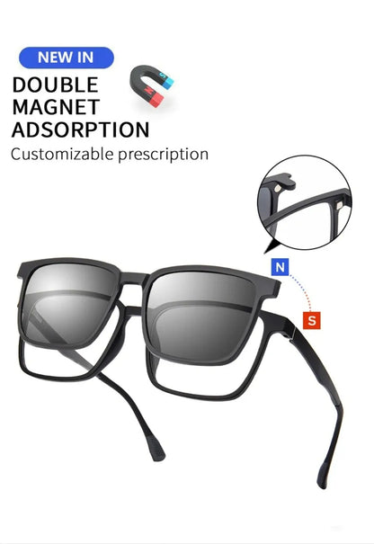 Flip-up Magnetic Clip-on Prescription Glasses Men Women TR90 Polarised Myopia Sunglasses Night Vision Reading Glasses 2191