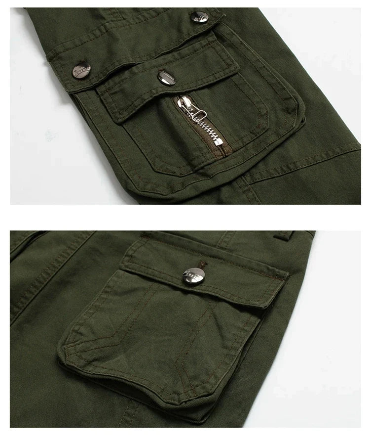 Winter Cargo Pant Men Straight Leg Fit Brushed Trouser Male Cotton Fleece Lined Warm Pocket Work Black Elegant Military Tactical