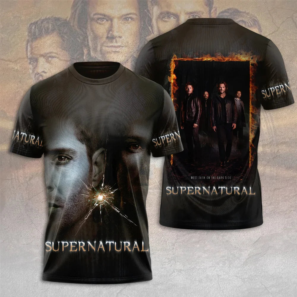 Summer Supernatural TV Series 3D Printing Tshirt Fashion Men Women Harajuku Short sleeve O-neck Tee Top Oversized Clothing