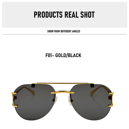 Oval Rimless Sunglasses Women Trendy 2026 Fashion Glasses UV400 Protection Brand Design Sunglass Lentes De Sol Mujer Zonnebril