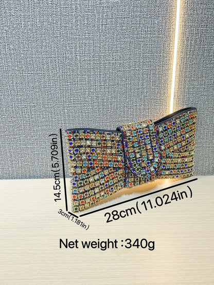 2025 Luxury Bow Design Sequin Dinner Clutches Metal Chain Shoulder Bag Wedding Reception Storage Bag Haute Banquets Evening Bags