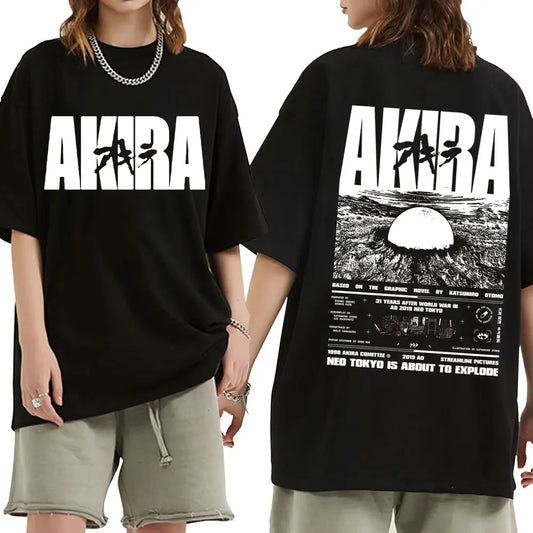 Japanese Men's and Women's Science Fiction Graphic T-shirt Large Retro T-shirt Anime Movie Akitaro Kaneda Men's T-shirt Top
