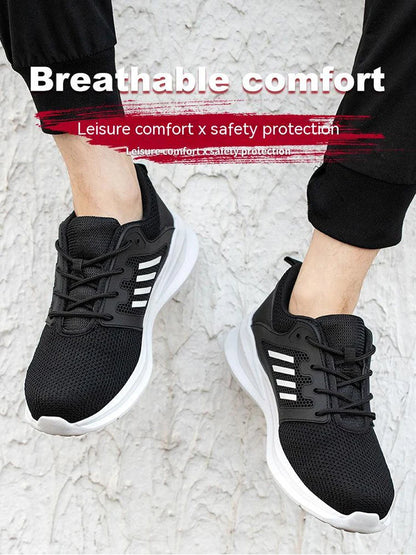 Work Sneakers Steel Toe Shoes Men Safety Shoes Puncture-Proof Work Shoes Boots Fashion Indestructible Footwear Security