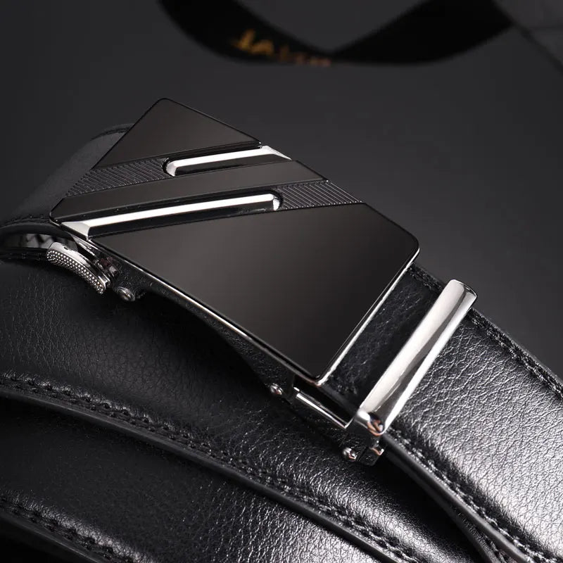 New Men's Belt Automatic Buckle Pants Belt Cowhide Automatic Buckle Formal Business Men's Belt With Suit Belt