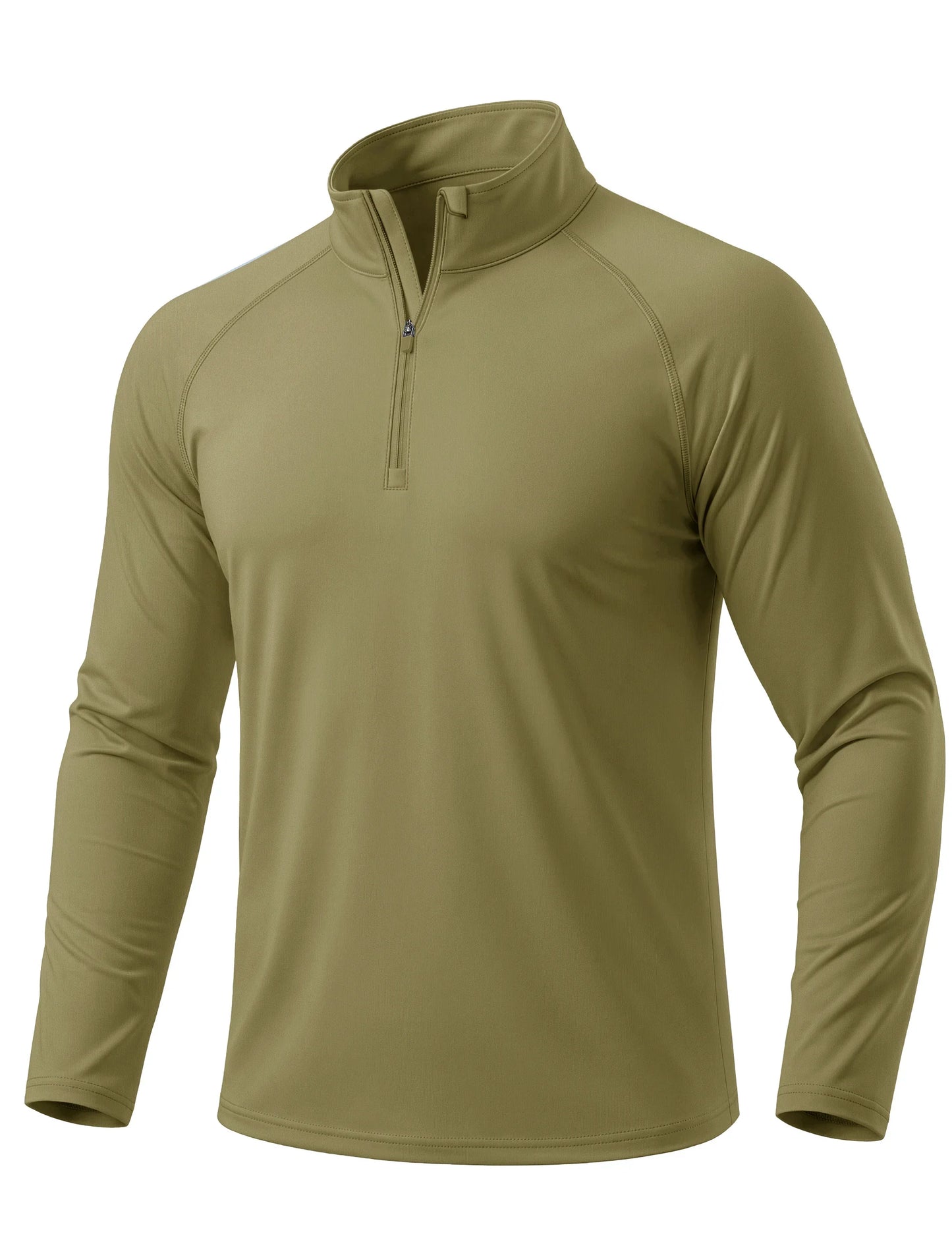 Men's Lightweight Long Sleeve T-Shirt UPF50+ Sun Protection Quick Dry Zip Neck Casual Summer Top