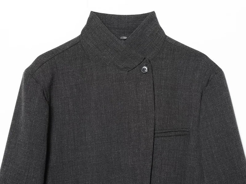 Women's Tailoring Blazers Vintage Office Blazer Woman Faux Wool Coats for Women Streetwear Outerwears Fitted Jacket Women
