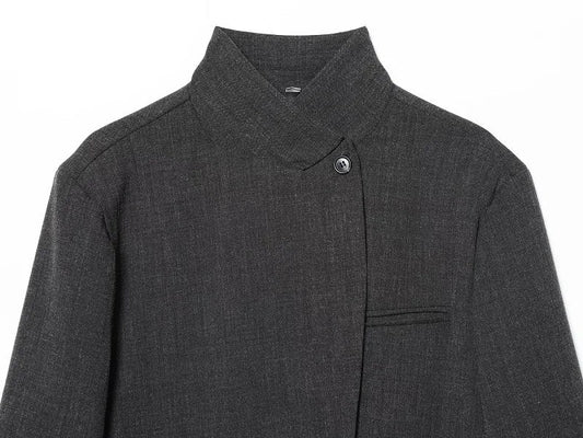 Women's Tailoring Blazers Vintage Office Blazer Woman Faux Wool Coats for Women Streetwear Outerwears Fitted Jacket Women