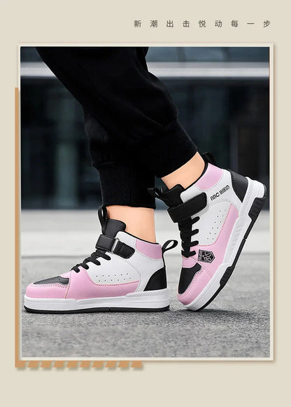 Children‘s High-top Basketball Boots Boys Girls Non-slip Basketball Trainers Outdoor Jogging Sneakers Breathable Athletic Shoes
