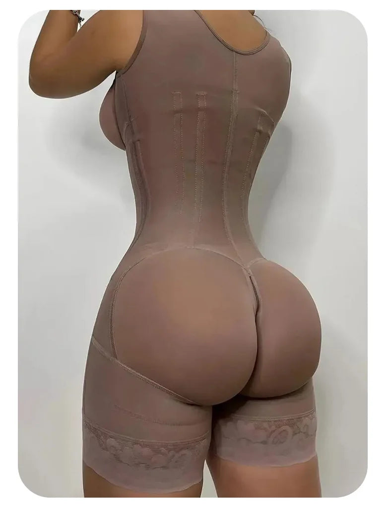 Fajas Shapewear Bodysuit Body Shaper Women 9-bone High Compression Girdles Double Tummy Control Full Body Open Crotch