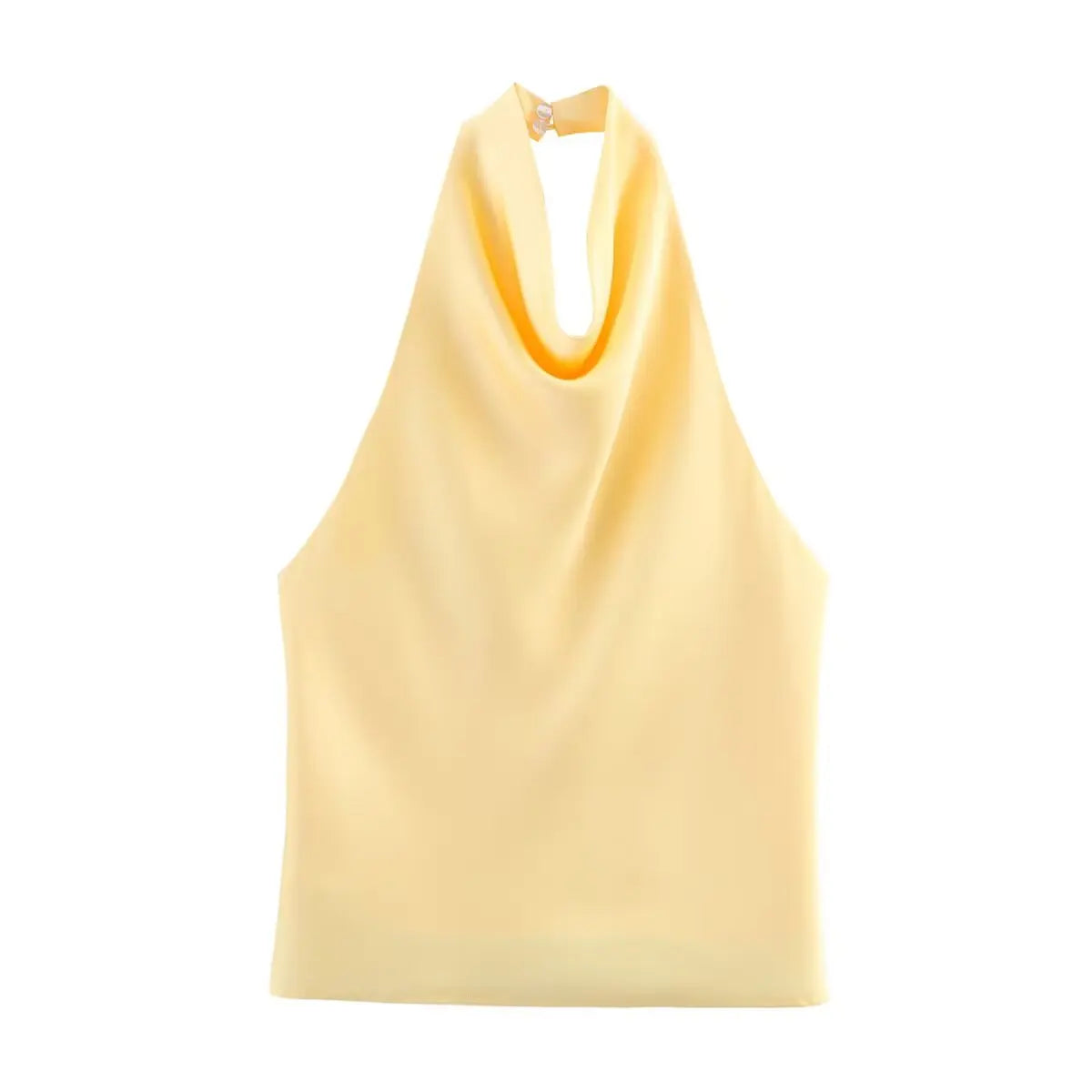 Spring Elegant Women Satin Halter Tops 2026 Summer Backless Off Shoulder Corset Vest Female Fashion Slim Crop Tank Top