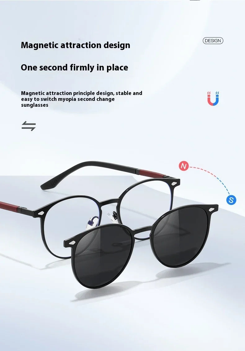 New Style 3 In 1 Metal Magnet Clip On Polarized Sunglasses Men Women Luxury Brand Design Sun Glasses Frame Eyewear UV400
