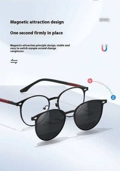 New Style 3 In 1 Metal Magnet Clip On Polarized Sunglasses Men Women Luxury Brand Design Sun Glasses Frame Eyewear UV400