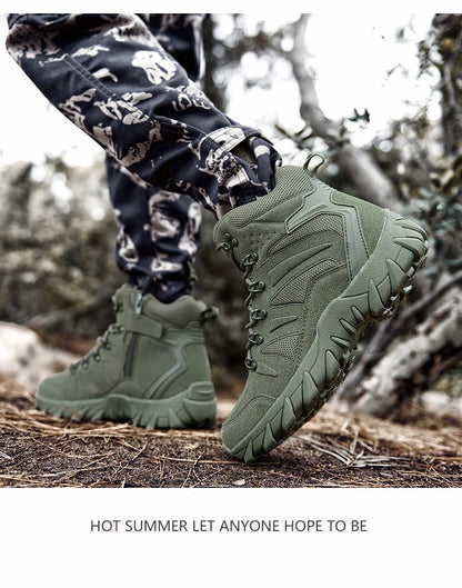 Men Boots Outdoor Combat Ankle Boot Tactical Boots for Man Anti-Slip Motocycle Boots Climbing Hiking Shoes Size 39-46