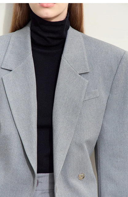 Fall Clothes 2024 Women Blazers Vintage Coat Autumn Western Long Jacket Solid Slim-fit Office Lady Basics Blazer 12443153