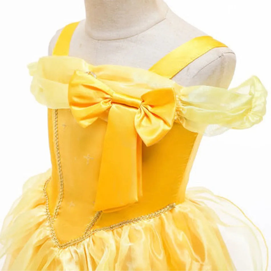 Girls Belle Dress Children Christmas Elegant Princess Costume Baby Summer Halloween Disguise Cosplay Party Fantasy 3-10 Years