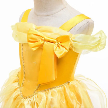 Girls Belle Dress Children Christmas Elegant Princess Costume Baby Summer Halloween Disguise Cosplay Party Fantasy 3-10 Years