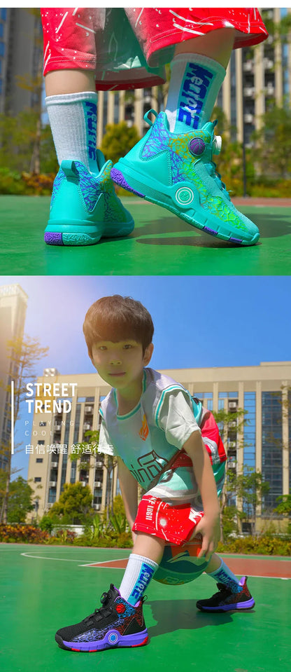 Children Basketball Shoes Original Design 2024 New Indoor Field Training Sports Shoes Comfortable Boy Basketball Shoes for Kids