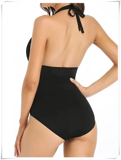 Ruched Wrinkled One Piece Swimsuit Women Swimwear Female Monokini Backless Swimsuits 2025 Bathing Suit Swim Beach Wear Bodysuit