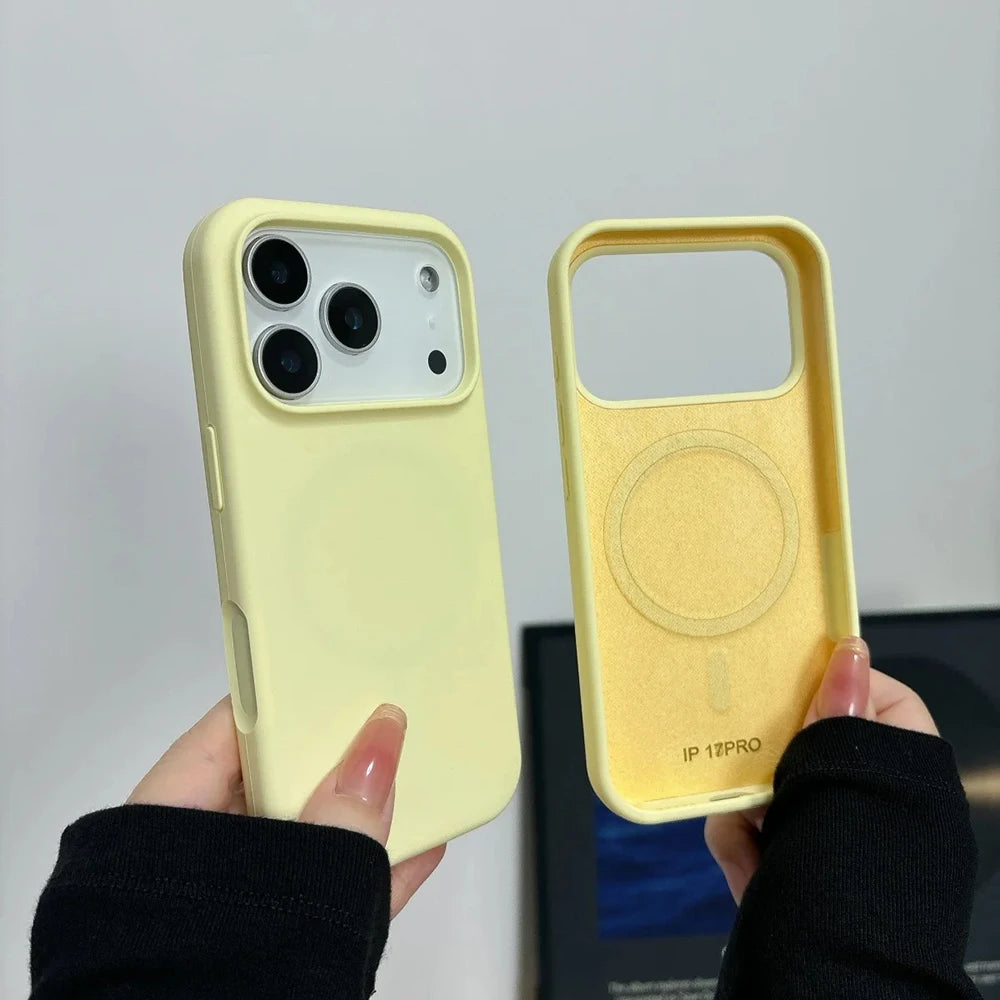 Original Liquid Silicone For Magsafe Phone Case for iPhone 17 16 15 14 13 Pro Max 17Pro Official Magnetic Soft Protective Cover