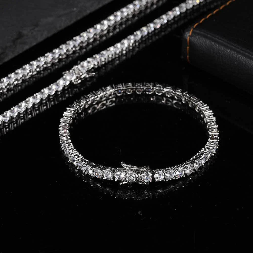 925 Sterling Silver Double Lock Moissanite Tennis Necklace D VVS1 Diamond with GRA Certificates Neck Chain Fine Jewelry