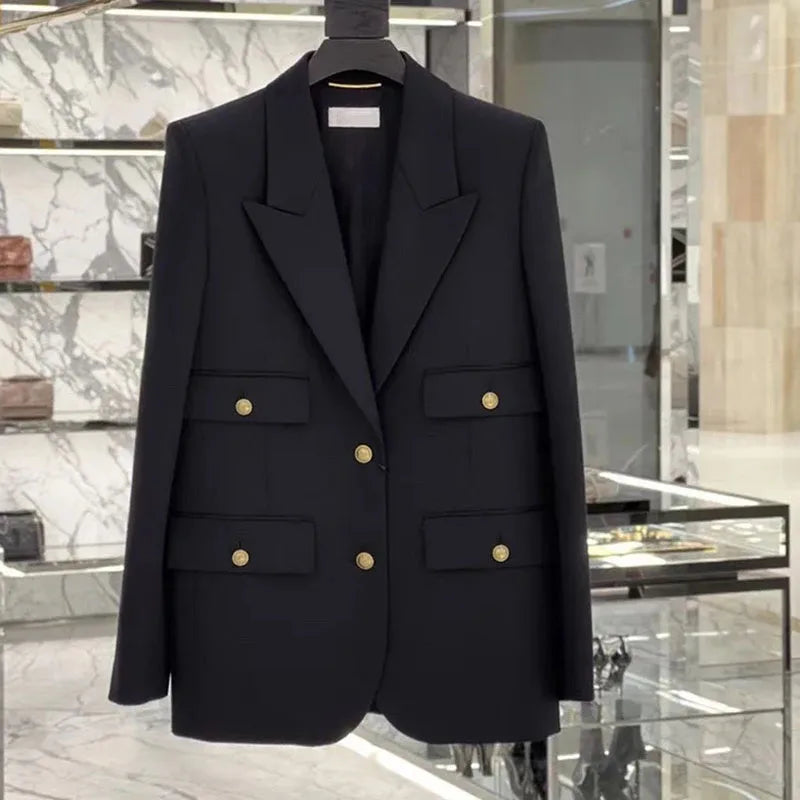 Women's Blazer Jacket 2025 Spring Autumn Temperament Design Sense Ladies Suit Coat Retro Versatile Advanced Lady Outerwear