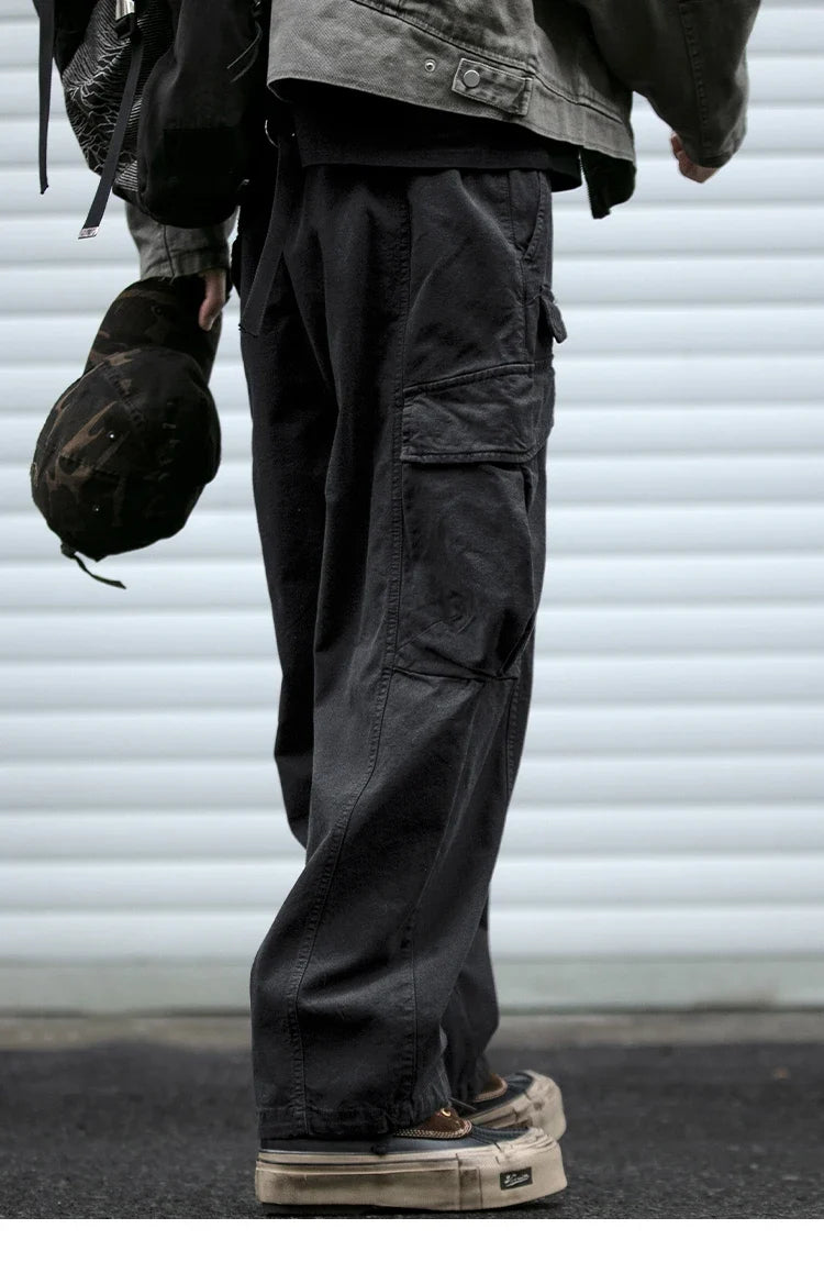 Oversized Cargo Pants For Men Multi Pocket Loose Fit Streetwear Casual American Style Korean Trendy Fashion Straight Leg Pants