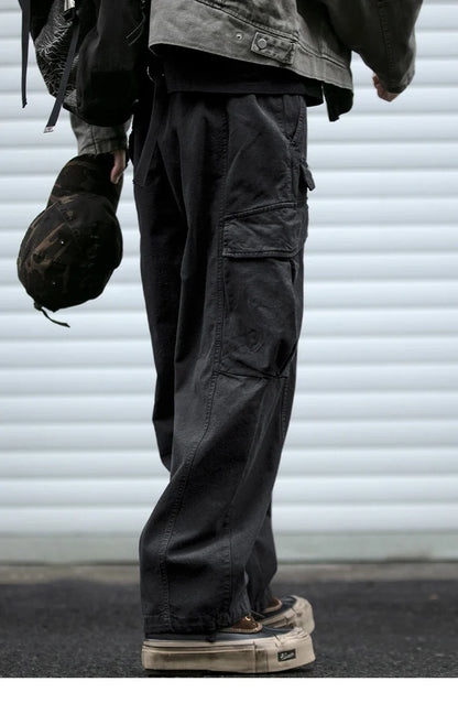 Oversized Cargo Pants For Men Multi Pocket Loose Fit Streetwear Casual American Style Korean Trendy Fashion Straight Leg Pants