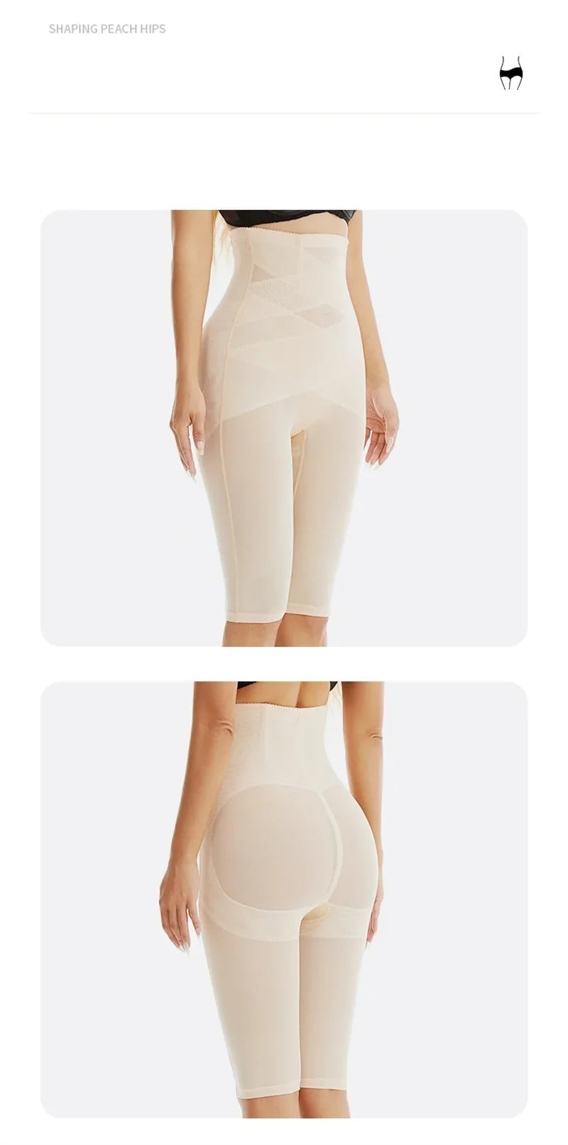 Knee Length Mesh Thigh Slim Shapewear Short Butt Lifting Shorts High Waist Control Panties Breathable Body Shaper Summer