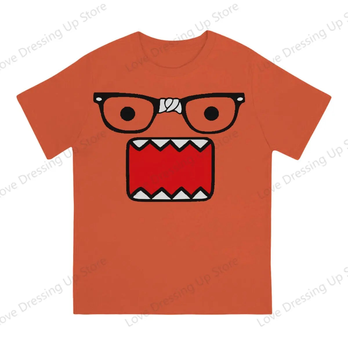 Domo Kun Print Funny Short Sleeved T-shirt Men Women Versatile  Couple Tops