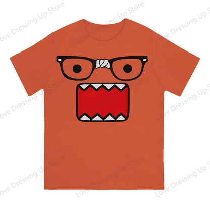 Domo Kun Print Funny Short Sleeved T-shirt Men Women Versatile  Couple Tops