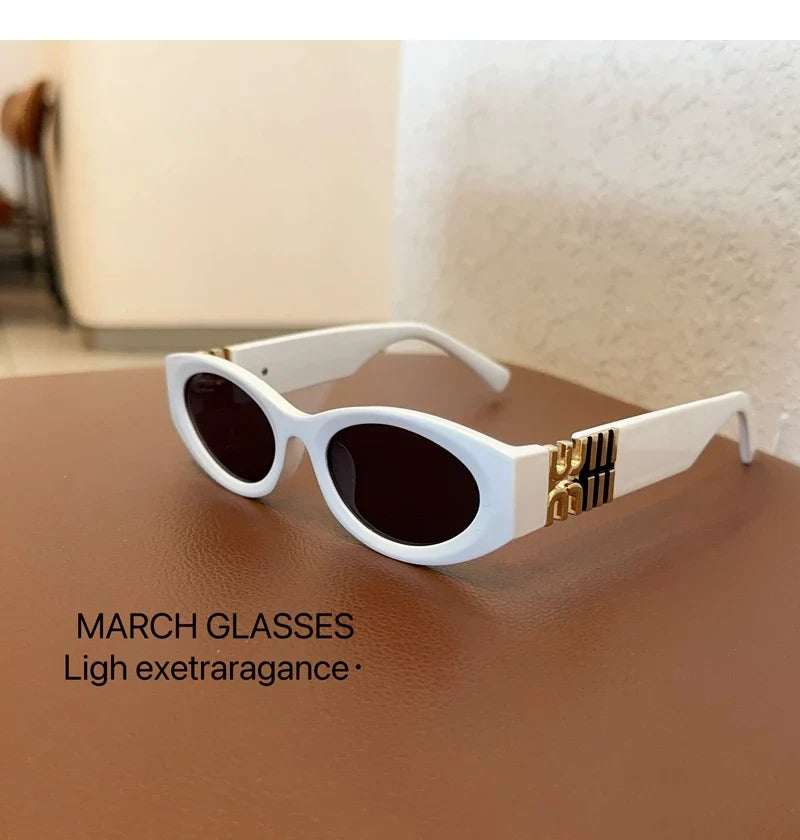 2024 New Fashion Oval Sunglasses Women Men Trendy Cool Sun Glasses Ladies Street Shot Retro Premium Eyewears Gafas De Sol UV400