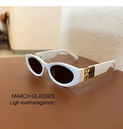 2024 New Fashion Oval Sunglasses Women Men Trendy Cool Sun Glasses Ladies Street Shot Retro Premium Eyewears Gafas De Sol UV400