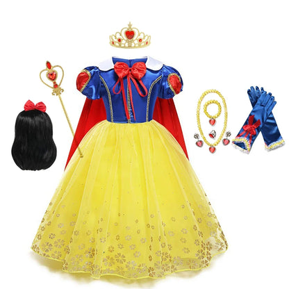 Girls Snow White Dress Kids Princess Dress Up Costumes Toddler Snow White And Huntsman Fancy Clothing Christmas Party Outfits