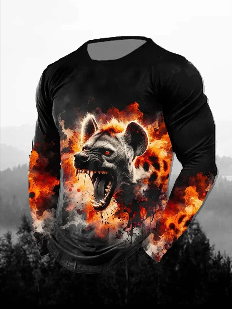 Fashion Skull Pattern 3D Printed Men's T-Shirt Casual outdoors Long Sleeve T-Shirt Unisex Autumn Unisex T-Shirt Men's Clothing