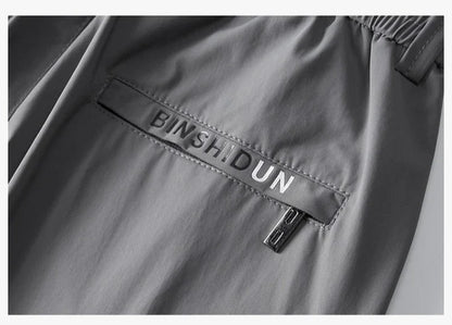 Korean Street Summer Y2K Men's Ice Silk Casual Pants All Match Elastic Sweatpants Office Business Fashion Straight Suit Trousers