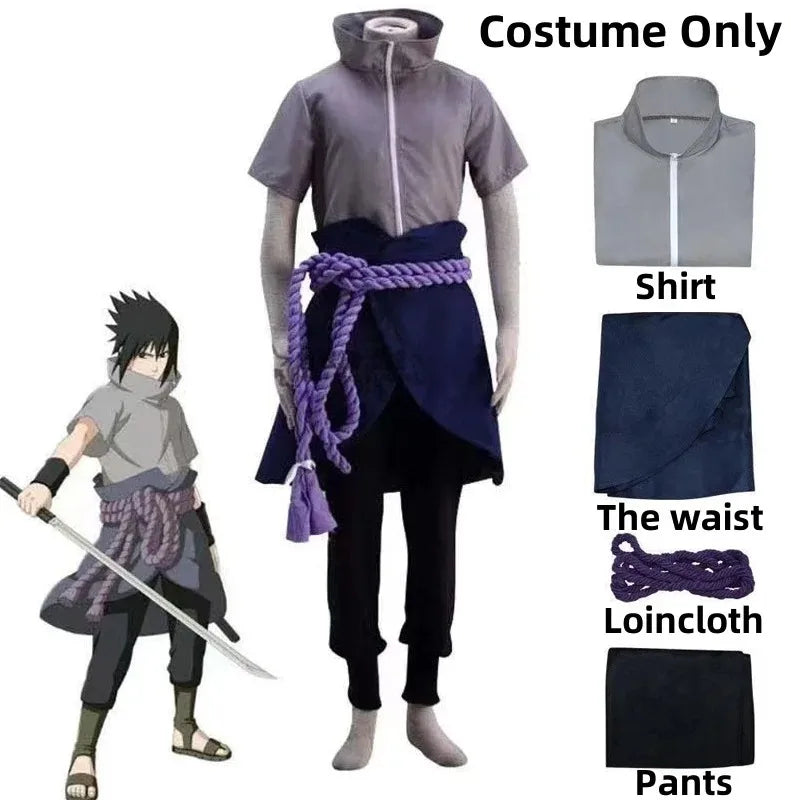 Anime Uchiha Sasuke Cosplay Outfit Halloween Costume Party Role Play Uniform Comic Clothes Outfit