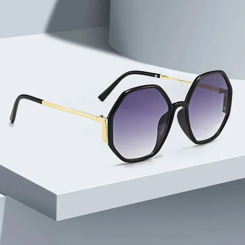 2026 New Sunglasses for Women Avant Garde Geometric Multi-color Gradient Frame Transparent Glasses
