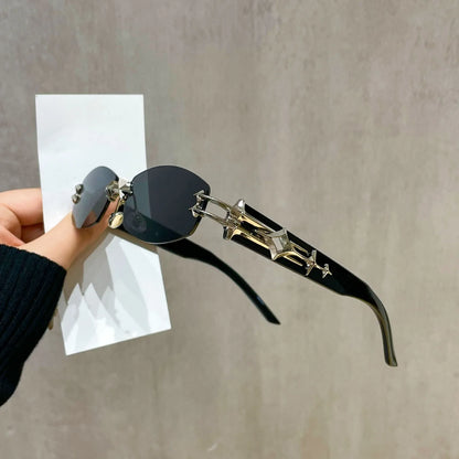2026 New Fashion Eyewears Men Women Frameless Beveled Sunglasses Unisex Gradient UV400 Luxury Brand Sun Glasses Gafas De Sol