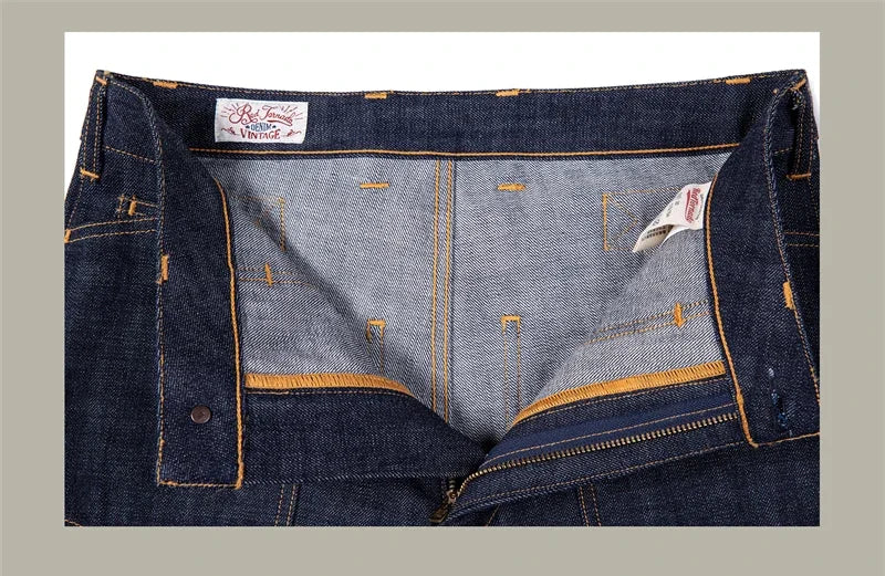 Denim Railroad Pants High Waist Rugged Style Selvage Jeans Back Buckle