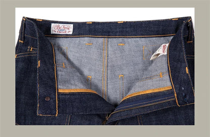 Denim Railroad Pants High Waist Rugged Style Selvage Jeans Back Buckle