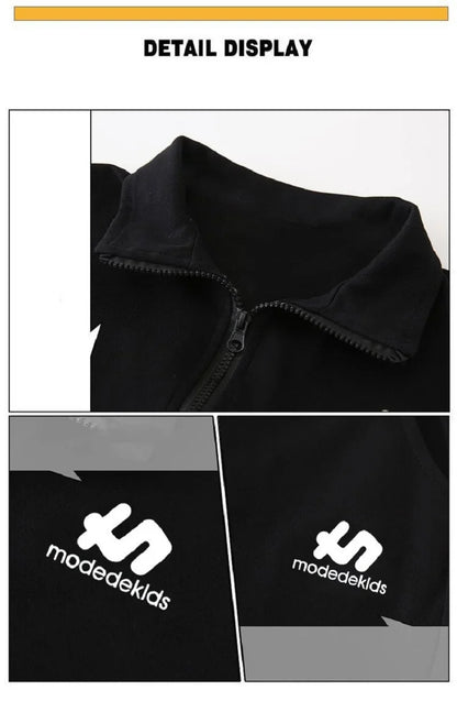 Boys Cotton Turtleneck Full Zip Sweatshirt Jacket+Sweatpant Workout Set School Kids 2PCS Tracksuit Children Jogger Outfit 5-16Yr